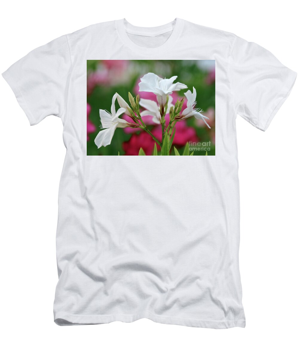 Oleander T-Shirt featuring the photograph Oleander Casablanca 1 by Wilhelm Hufnagl