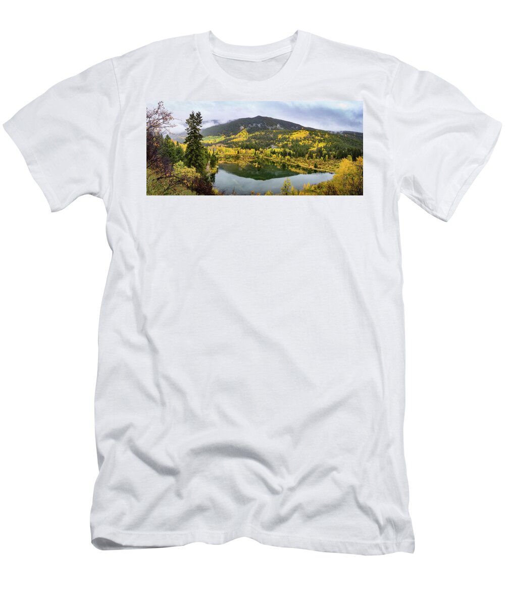 Colorado T-Shirt featuring the photograph On Golden Pond by Tim Stanley