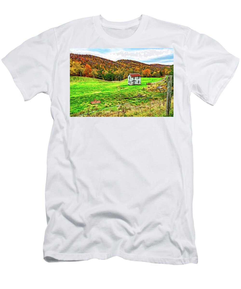 West Virginia T-Shirt featuring the photograph Once Upon a Mountainside 2 - Paint by Steve Harrington