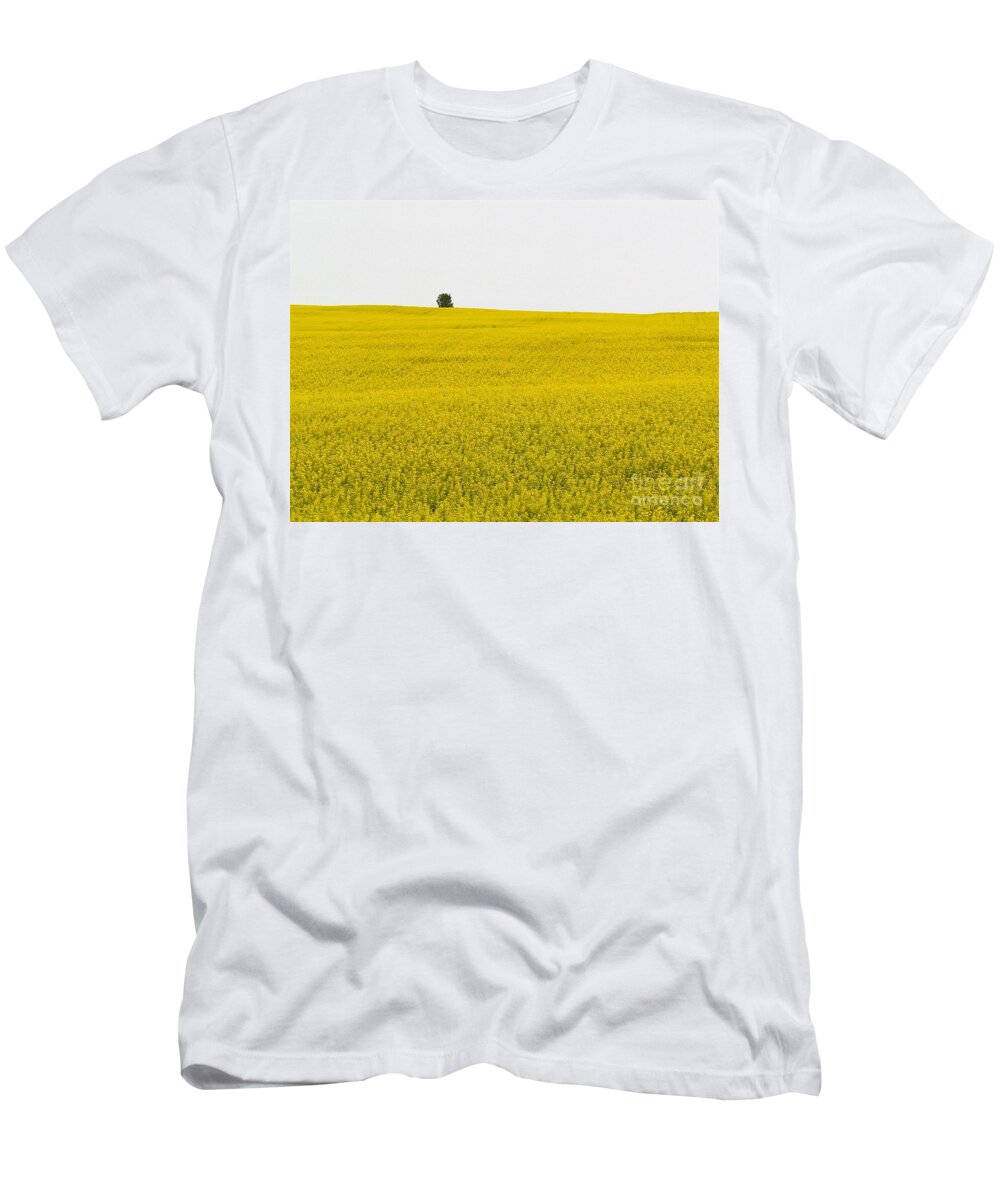 Photograph T-Shirt featuring the photograph One Tree Mustard Flower Fields by Delynn Addams