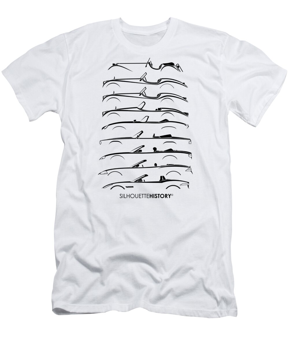 Sports Cars T-Shirt featuring the digital art Open Big Cat SilhouetteHistory by Gabor Vida