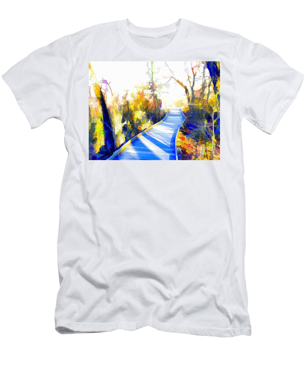 Forest T-Shirt featuring the painting Open Pathway Meditative Space by Robyn King
