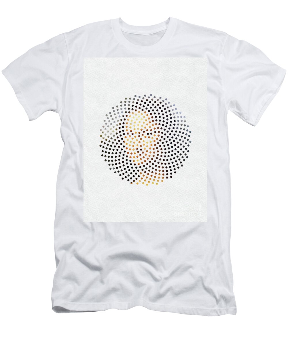 #optical Illusion #mona Lisa #leonardo Da Vinci #dots #mixed Media T-Shirt featuring the digital art Optical Illusions - Famous Work of Art 1 by Klara Acel