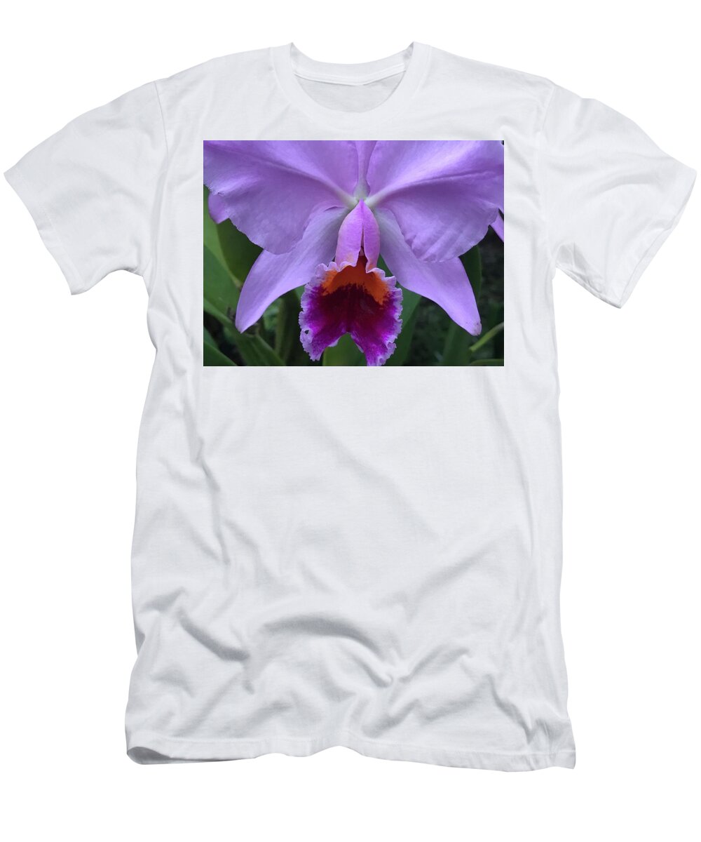 Flowers T-Shirt featuring the photograph Orchid Purple by Jean Wolfrum