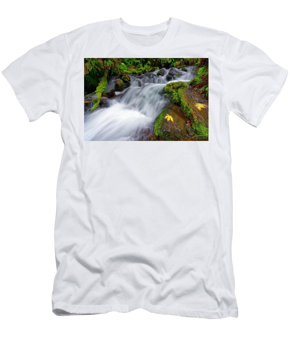 Columbia River Gorge T-Shirt featuring the photograph Oregon Cascade by Jonathan Davison