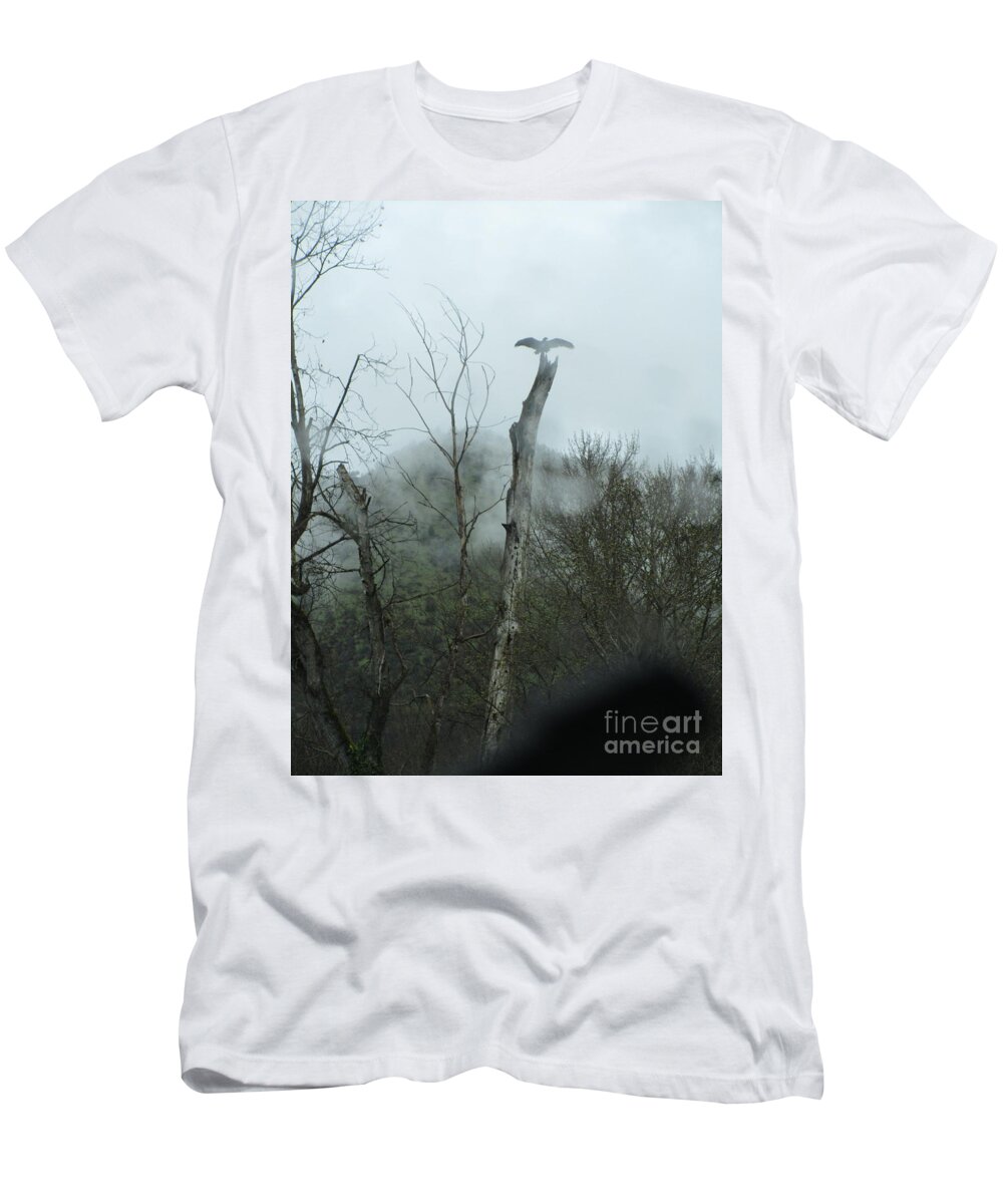 Vulture T-Shirt featuring the photograph Out of the mist two by Marie Neder