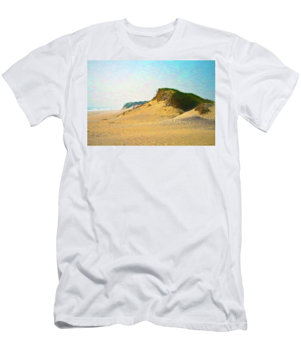 Nature T-Shirt featuring the digital art Outer Banks Sand Dune by Barry Wills