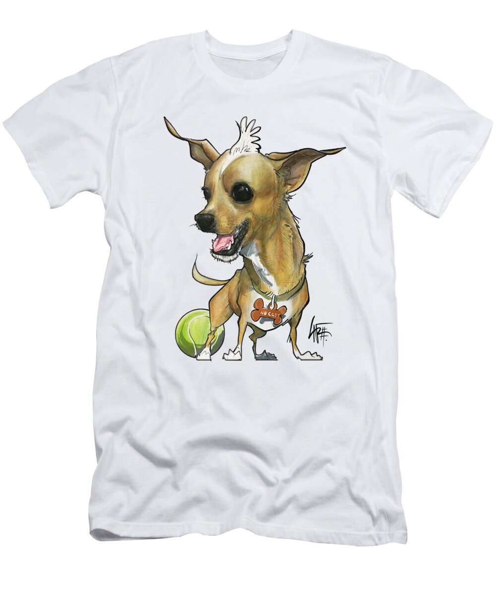 Dog Portrait T-Shirt featuring the drawing Oyediran 7-1506 by John LaFree