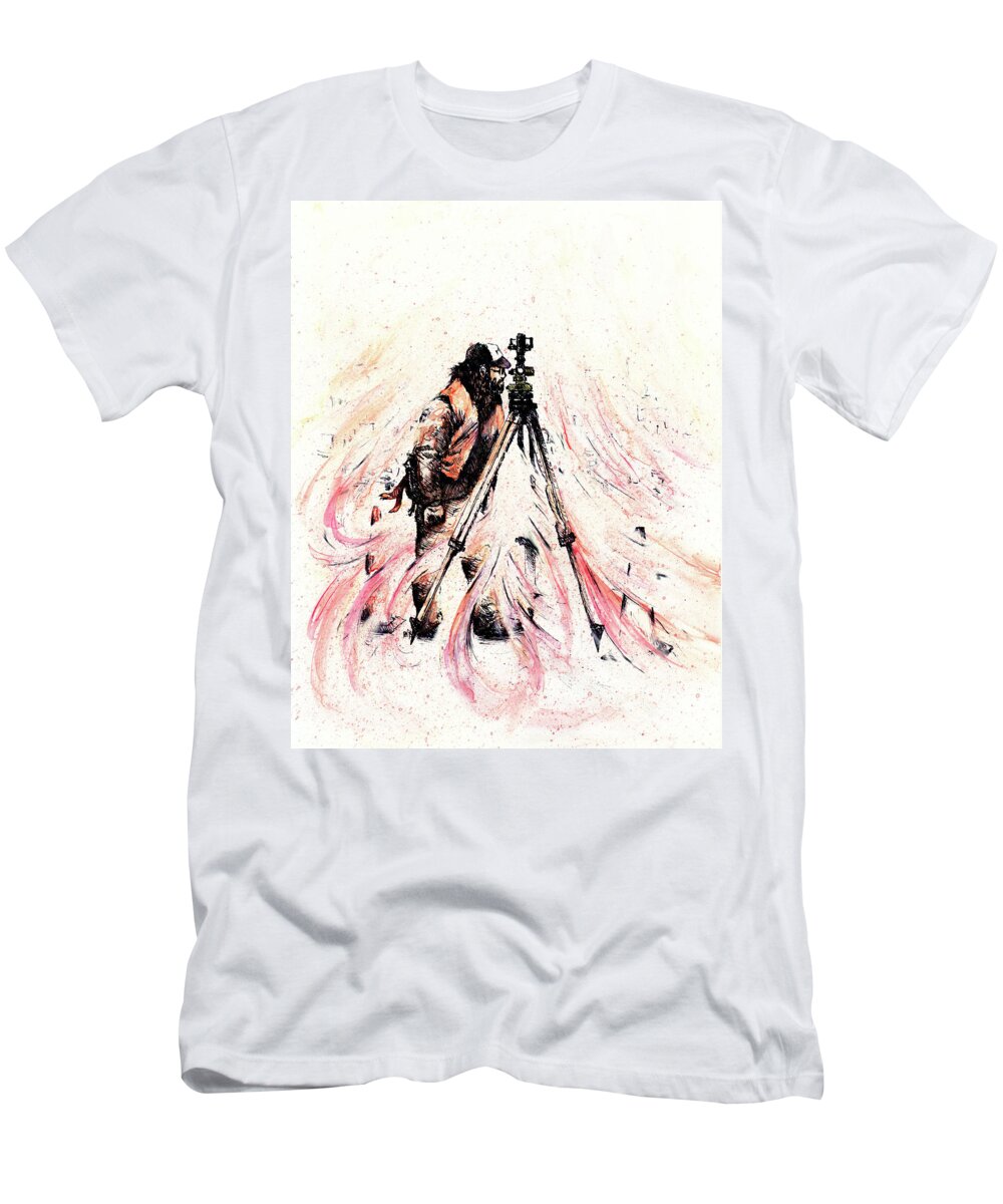 Figure T-Shirt featuring the drawing P J by William Russell Nowicki