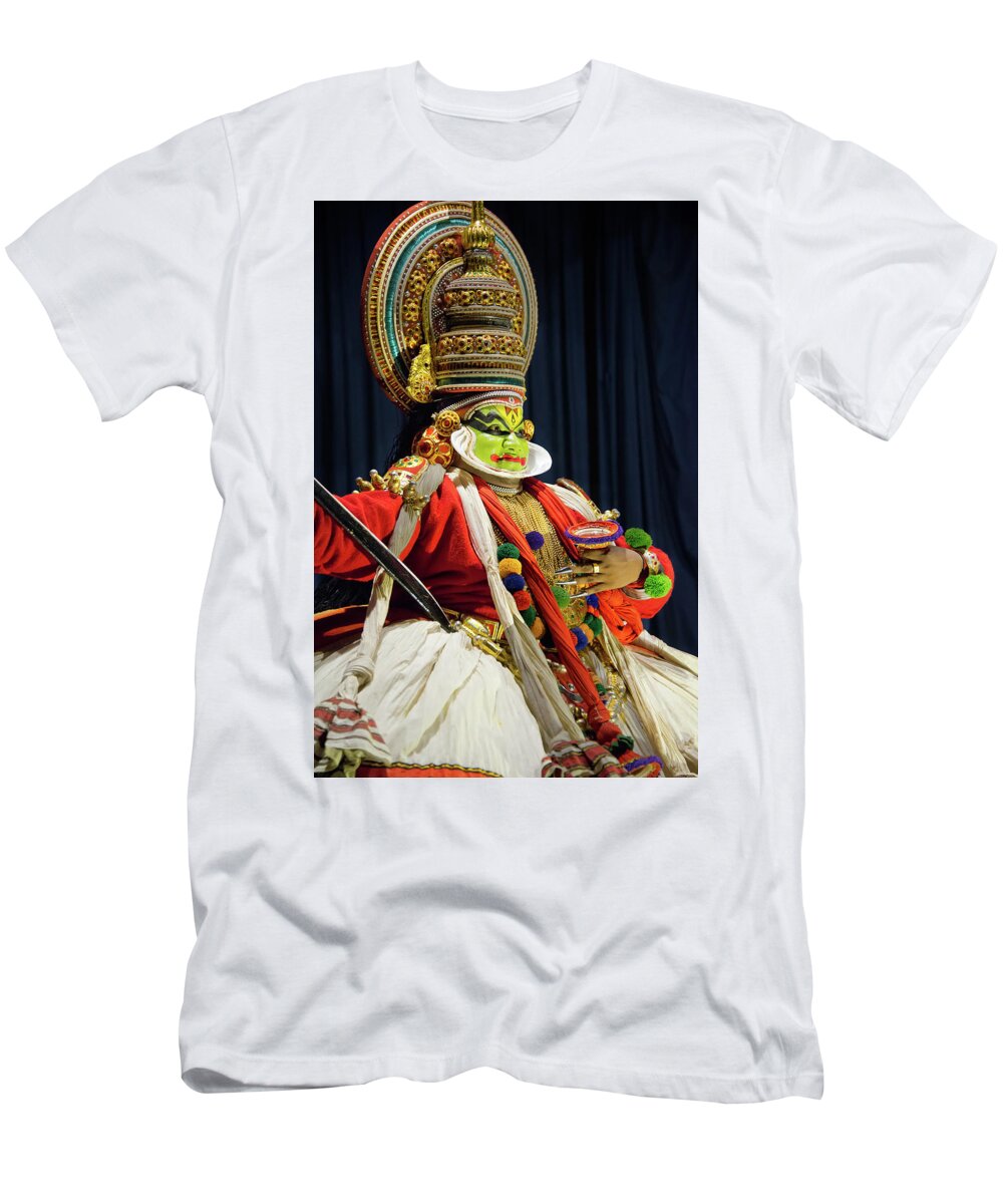 Kathakali T-Shirt featuring the photograph Pacha Vesham by Marion Galt