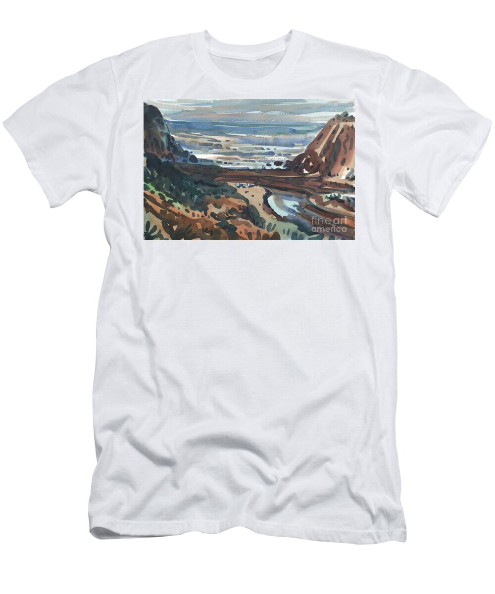 Pacific T-Shirt featuring the painting Pacific Beach Day by Donald Maier