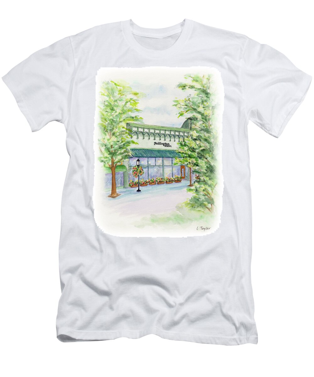 Paddington Station Gift Store T-Shirt featuring the painting Paddington Station by Lori Taylor