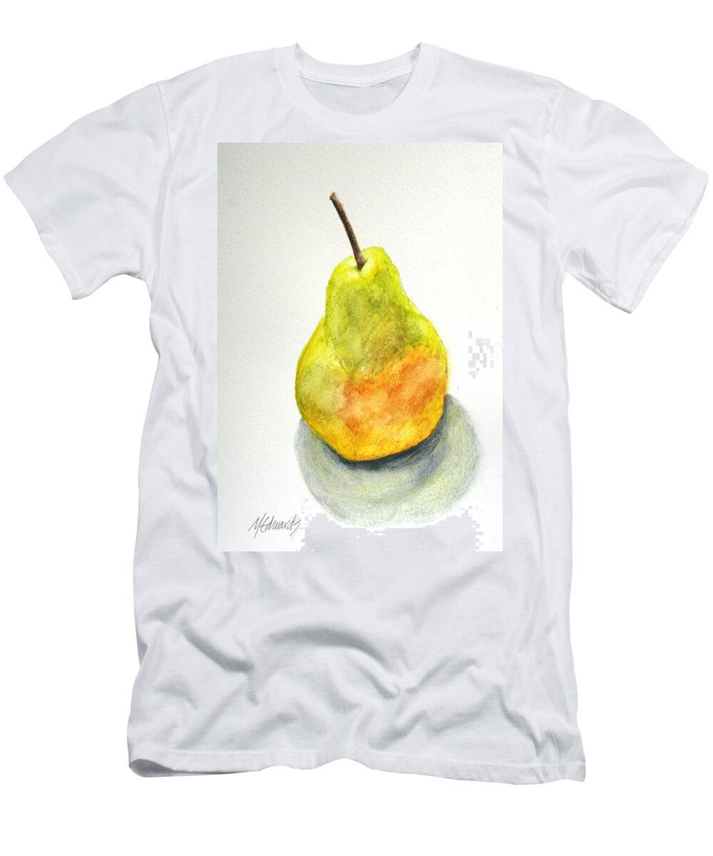 Pear T-Shirt featuring the painting Paint Before Eating by Marna Edwards Flavell