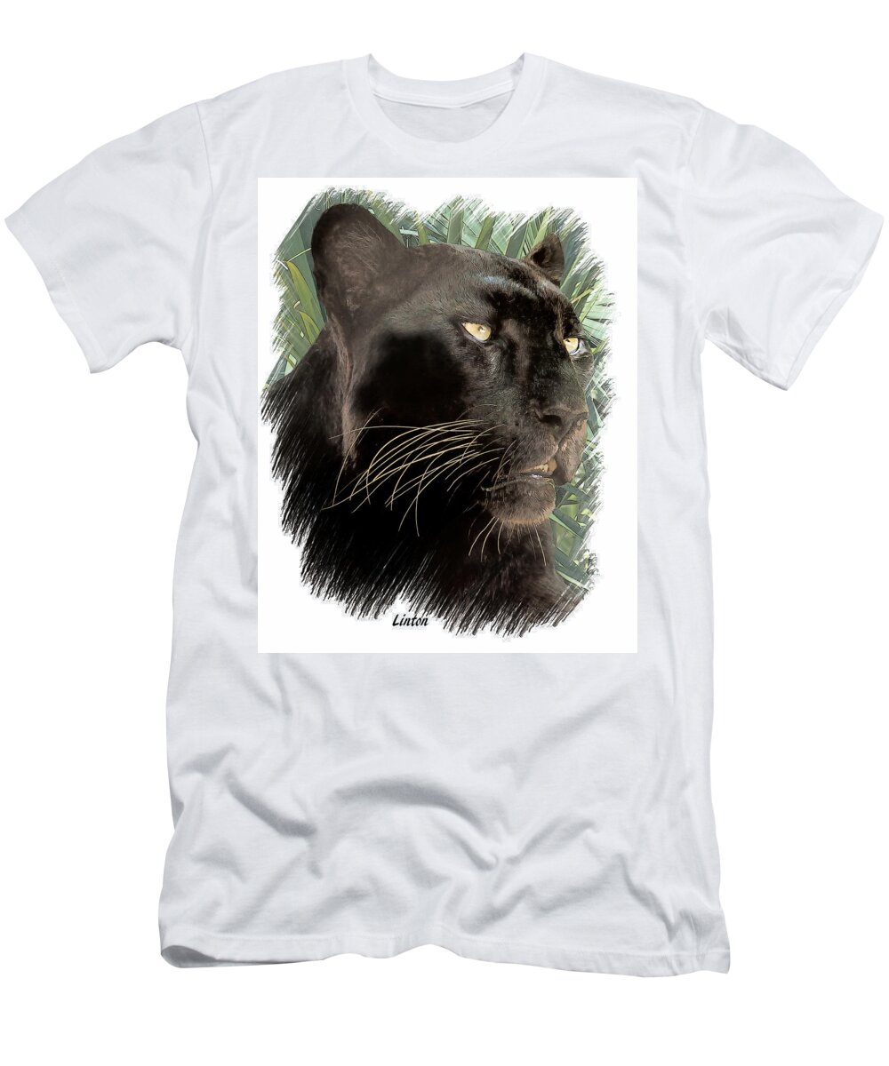 Leopard T-Shirt featuring the digital art Panther 8 by Larry Linton