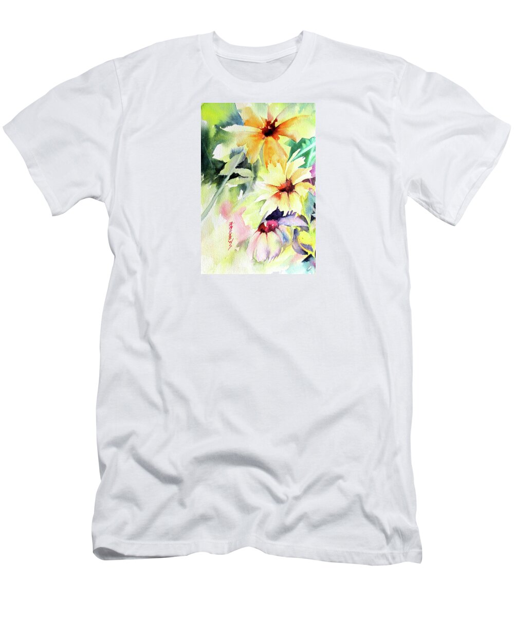 Flowers T-Shirt featuring the painting Parade of Beauties by Rae Andrews