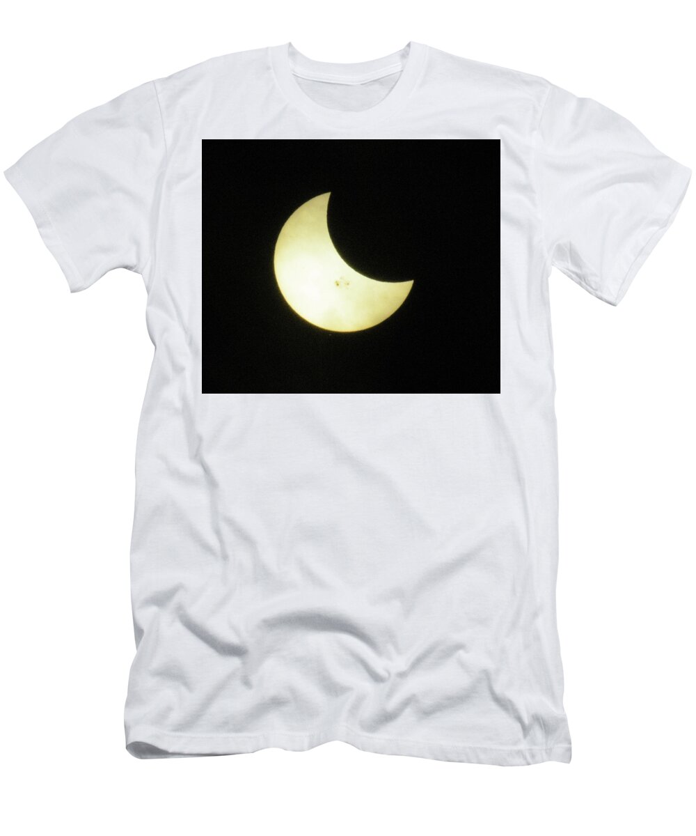 Moon T-Shirt featuring the photograph Partial Eclpse by John Diebolt