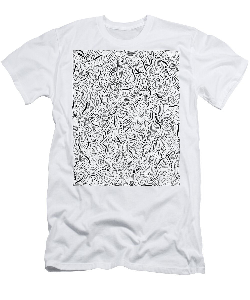 Abstract T-Shirt featuring the drawing Passion by Steven Natanson