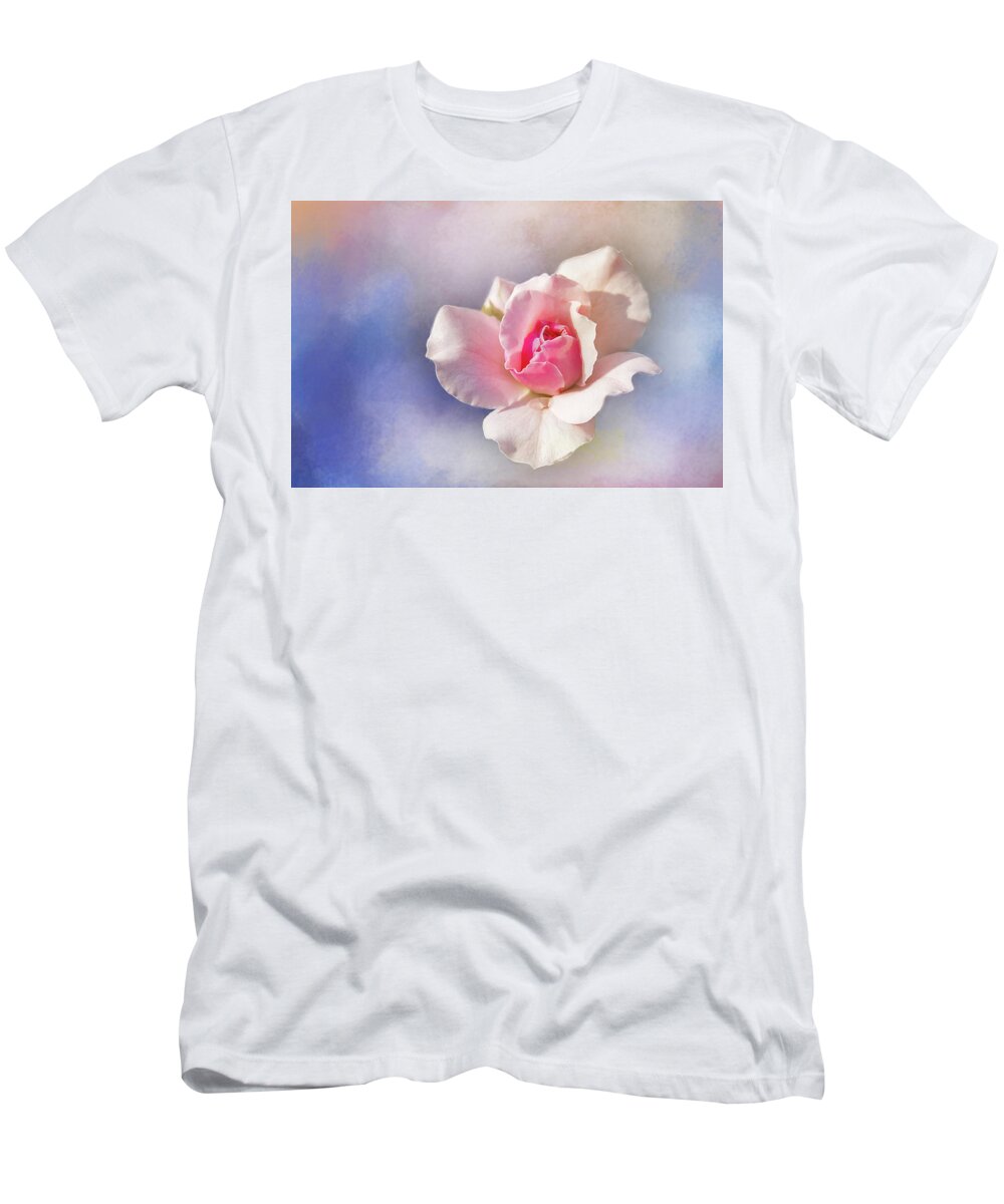 Photography T-Shirt featuring the digital art Pastel Rose Delight by Terry Davis