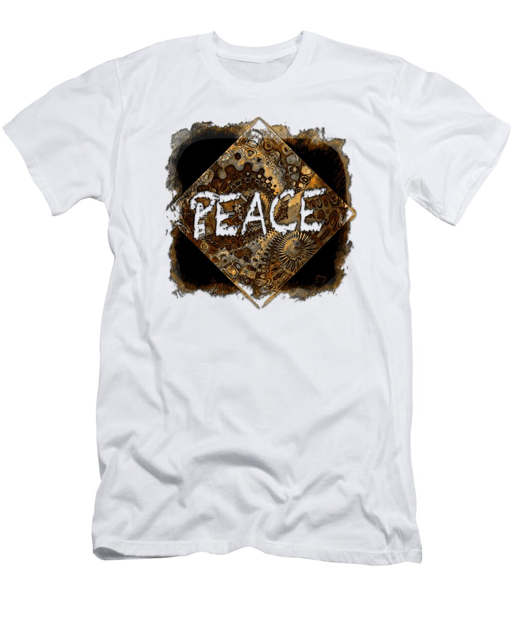 Peace T-Shirt featuring the photograph Peace Muted Earthy 3 Dimensional by DiDesigns Graphics
