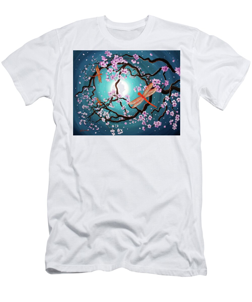 Zenbreeze T-Shirt featuring the painting Peace Tree with Orange Dragonflies by Laura Iverson