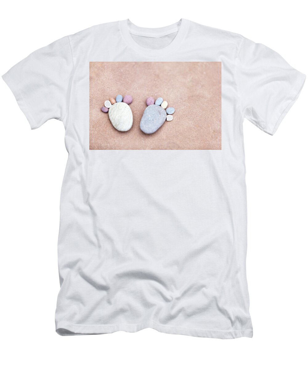 Abstract T-Shirt featuring the photograph Pebble Feet by Anita Nicholson