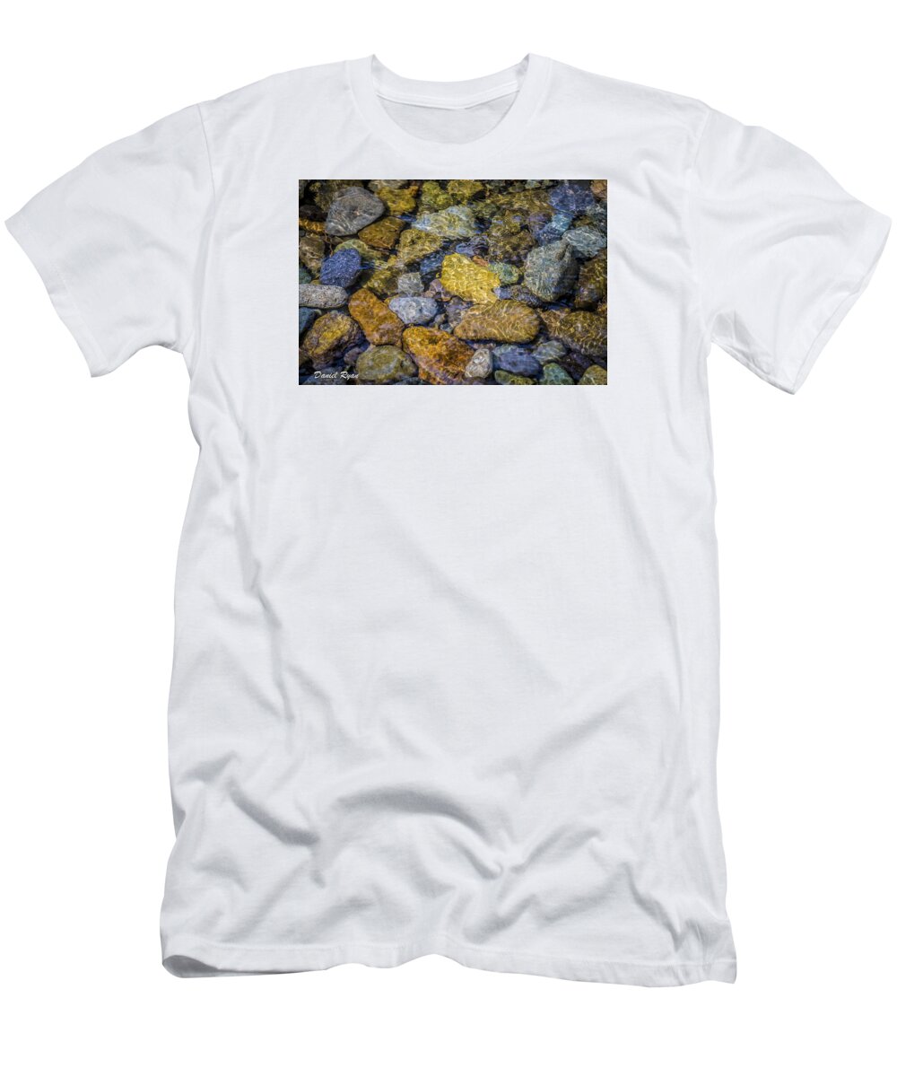 Pebbles T-Shirt featuring the photograph Pebbles in the stream by Daniel Ryan