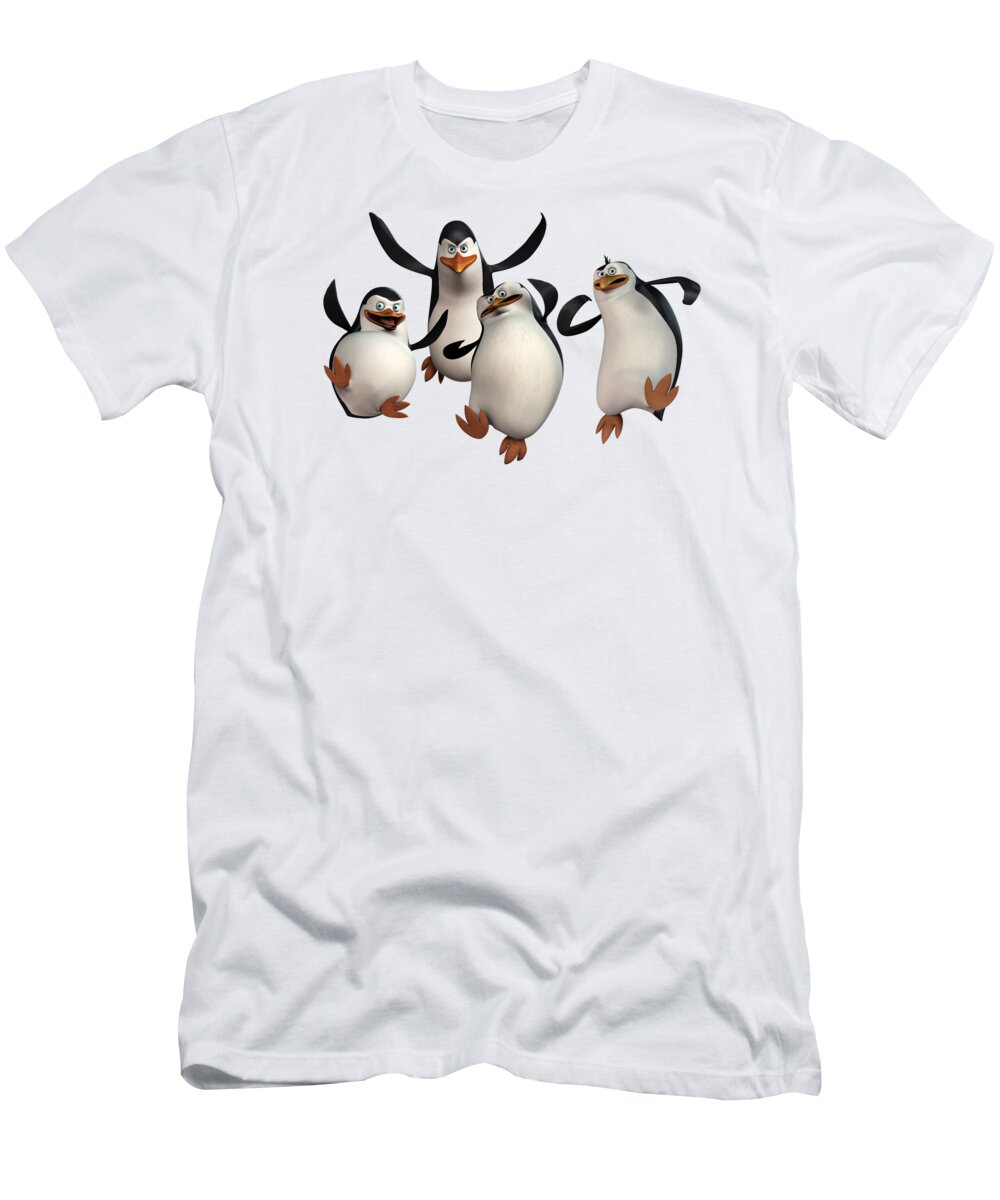 Penguins T-Shirt featuring the drawing Penguins of Madagascar 2 by Movie Poster Prints
