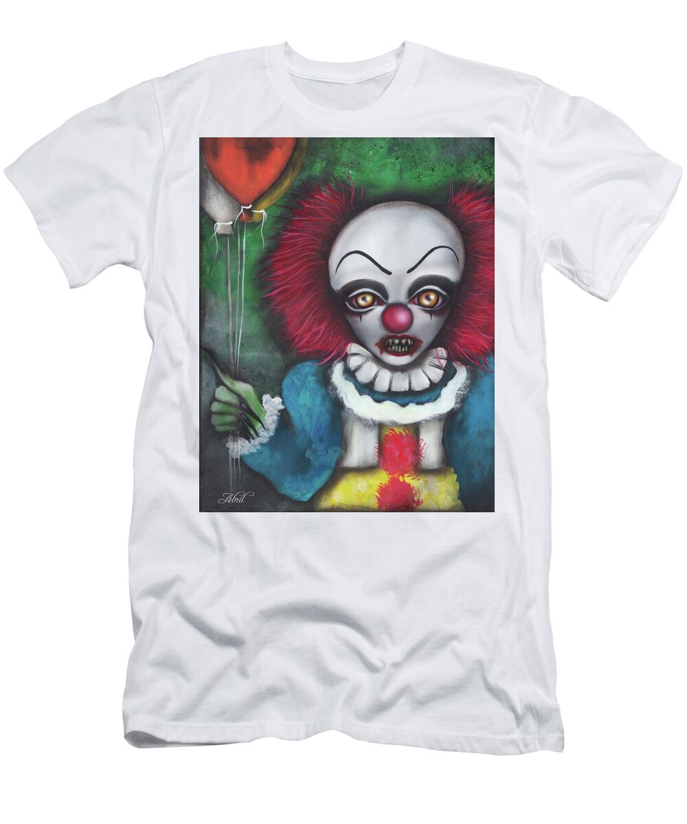 Pennywise T-Shirt featuring the painting Pennywise by Abril Andrade
