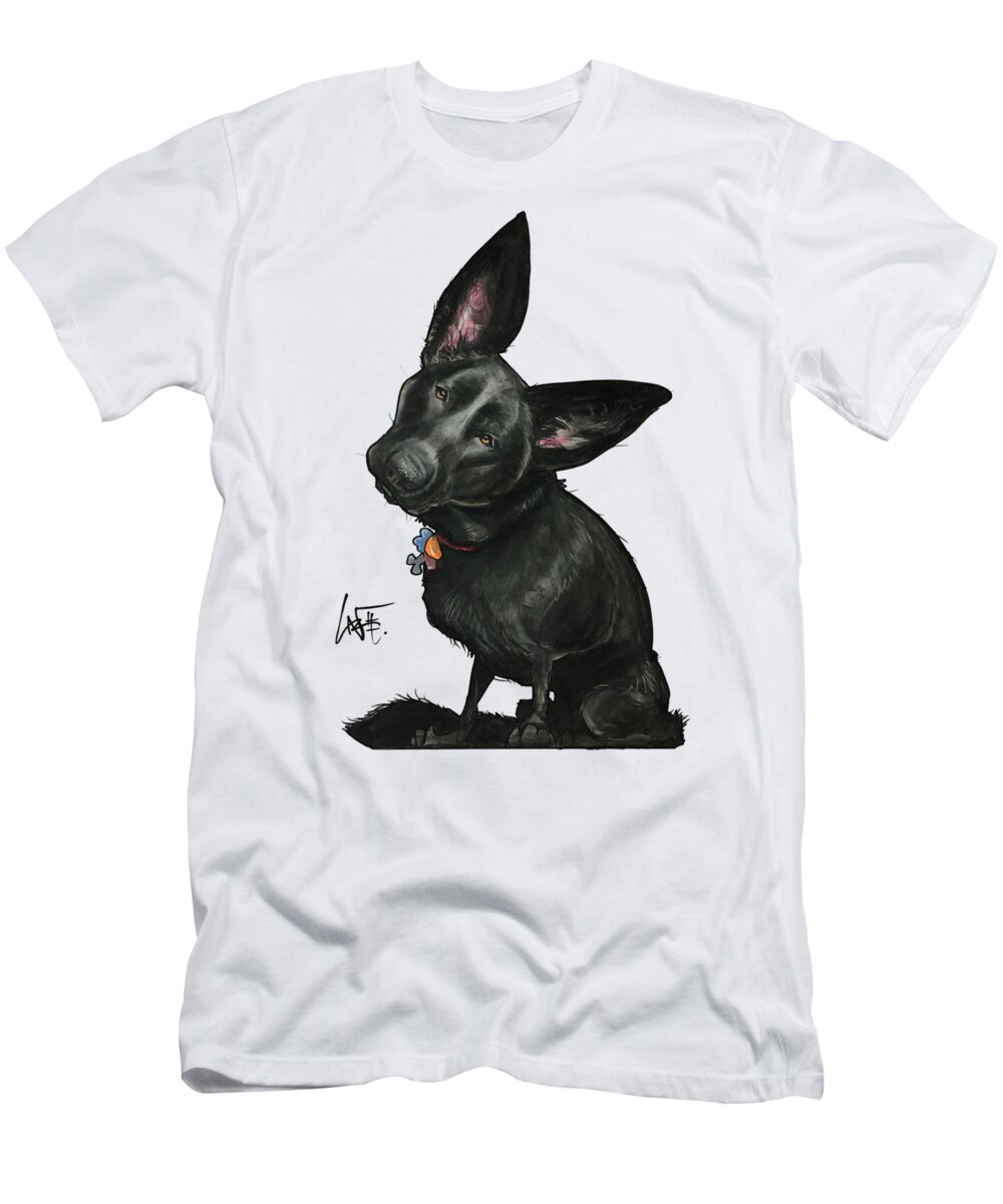 German Shepherd T-Shirt featuring the drawing Perella 3818 by Canine Caricatures By John LaFree