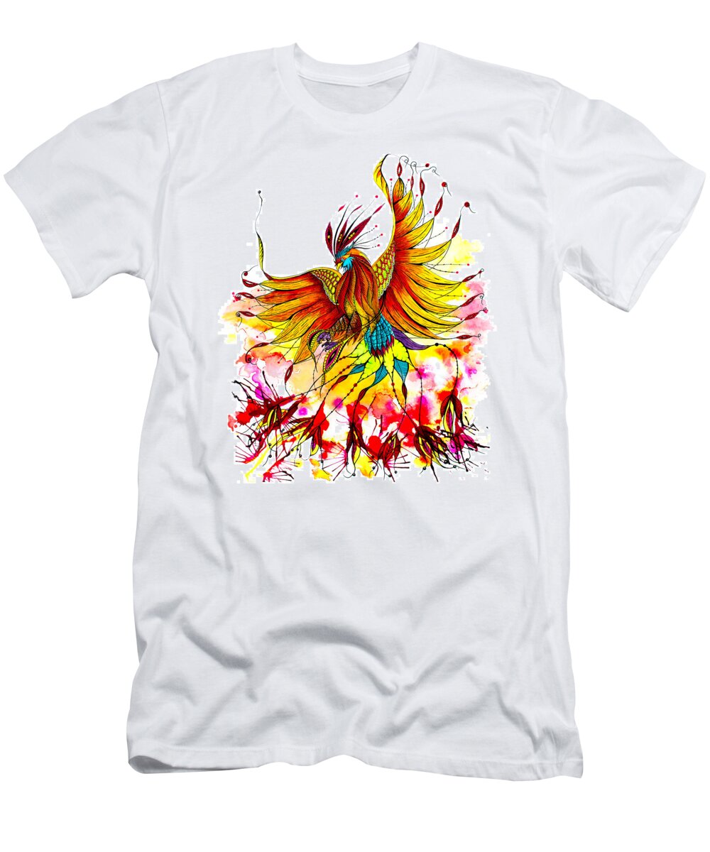 Fenix T-Shirt featuring the painting Phoenix by Isabel Salvador