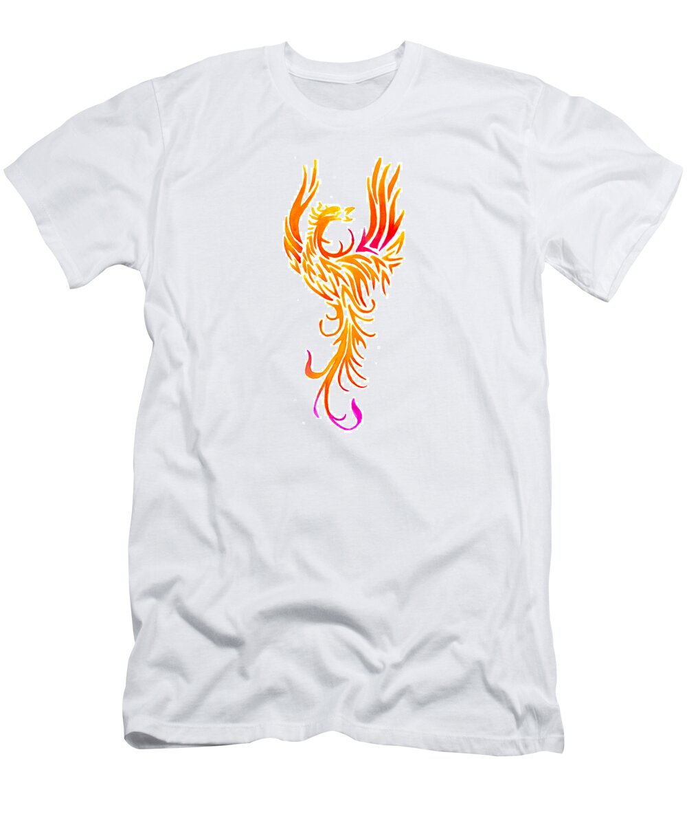 Tribal T-Shirt featuring the painting Phoenix by Sarah Krafft