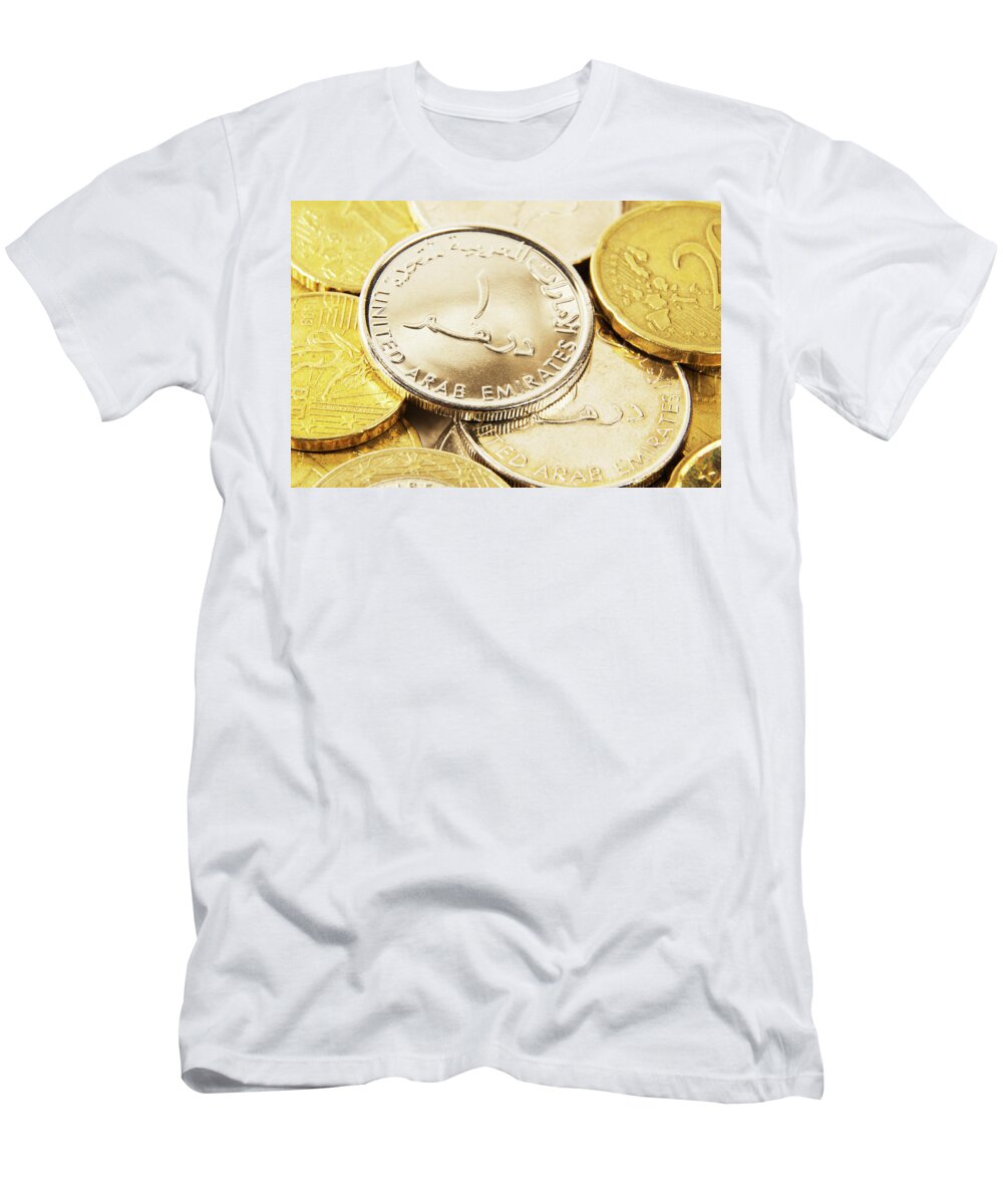 Coinage T-Shirt featuring the photograph Pile of Coins by SR Green