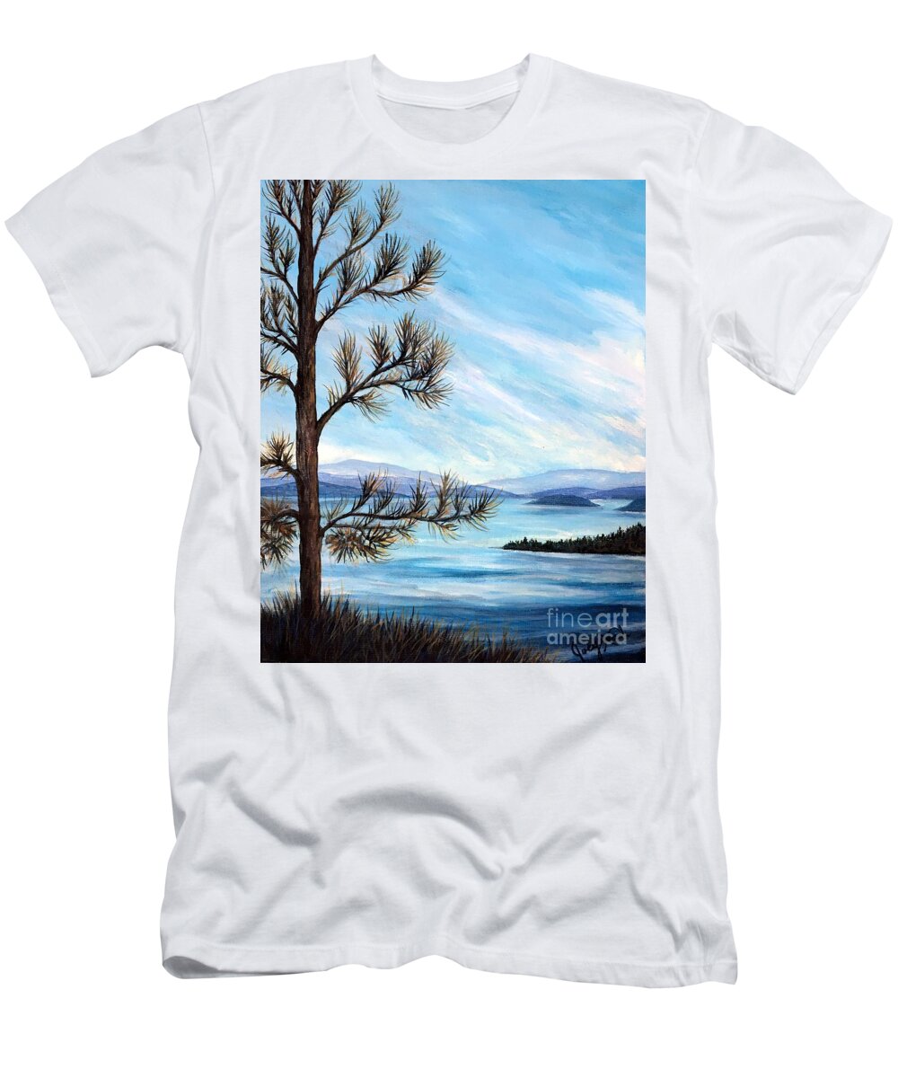 Pine T-Shirt featuring the painting Pine Island by Joey Nash