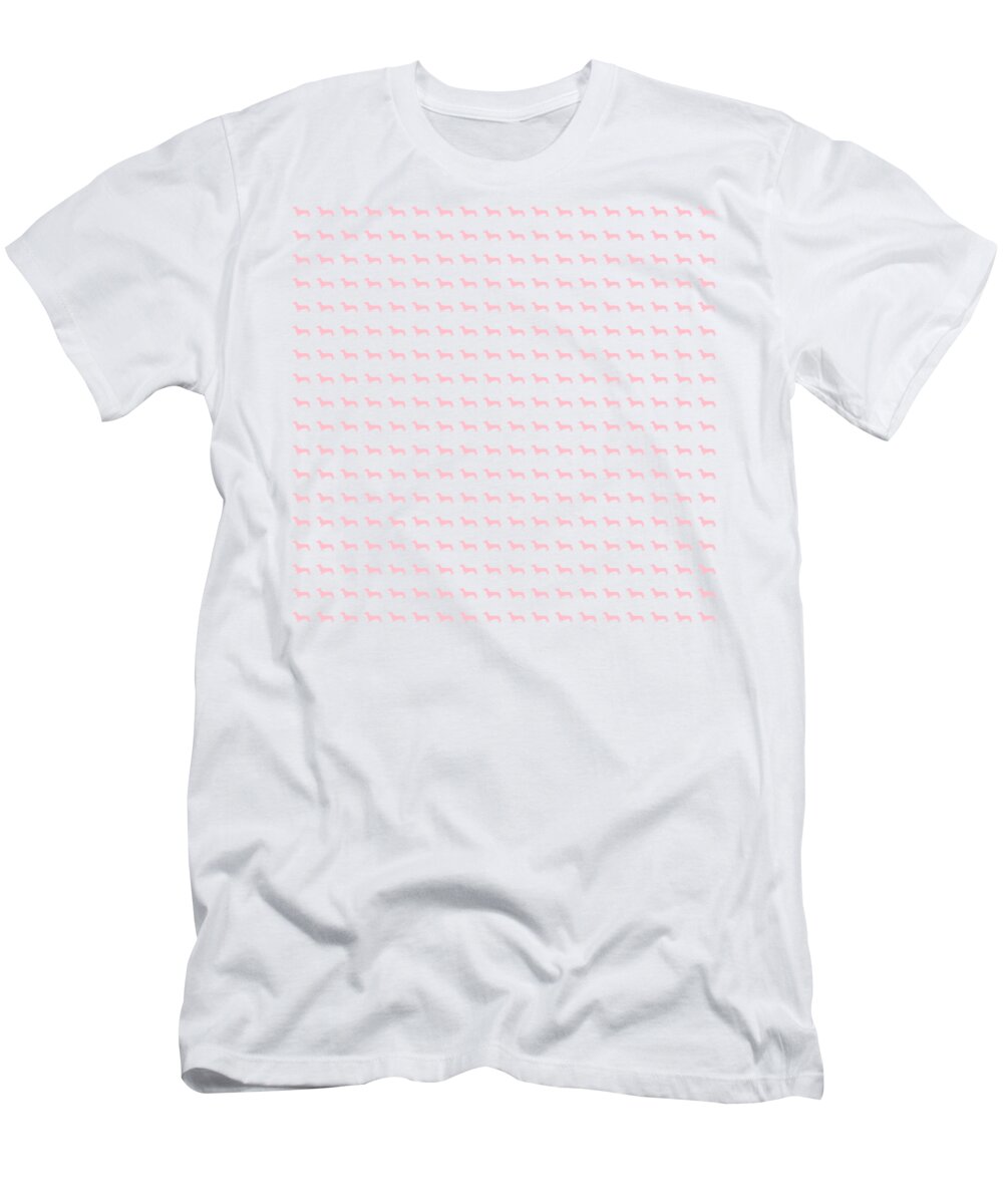 Pink Dachshunds T-Shirt featuring the digital art Pink Dachsunds by Leah McPhail