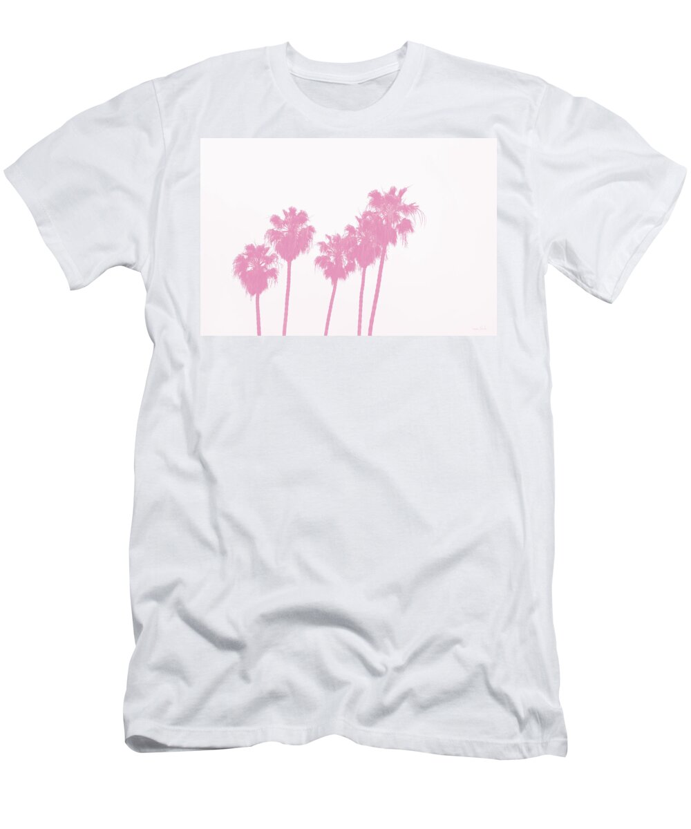 Palm Trees T-Shirt featuring the photograph Pink Palm Trees- Art by Linda Woods by Linda Woods