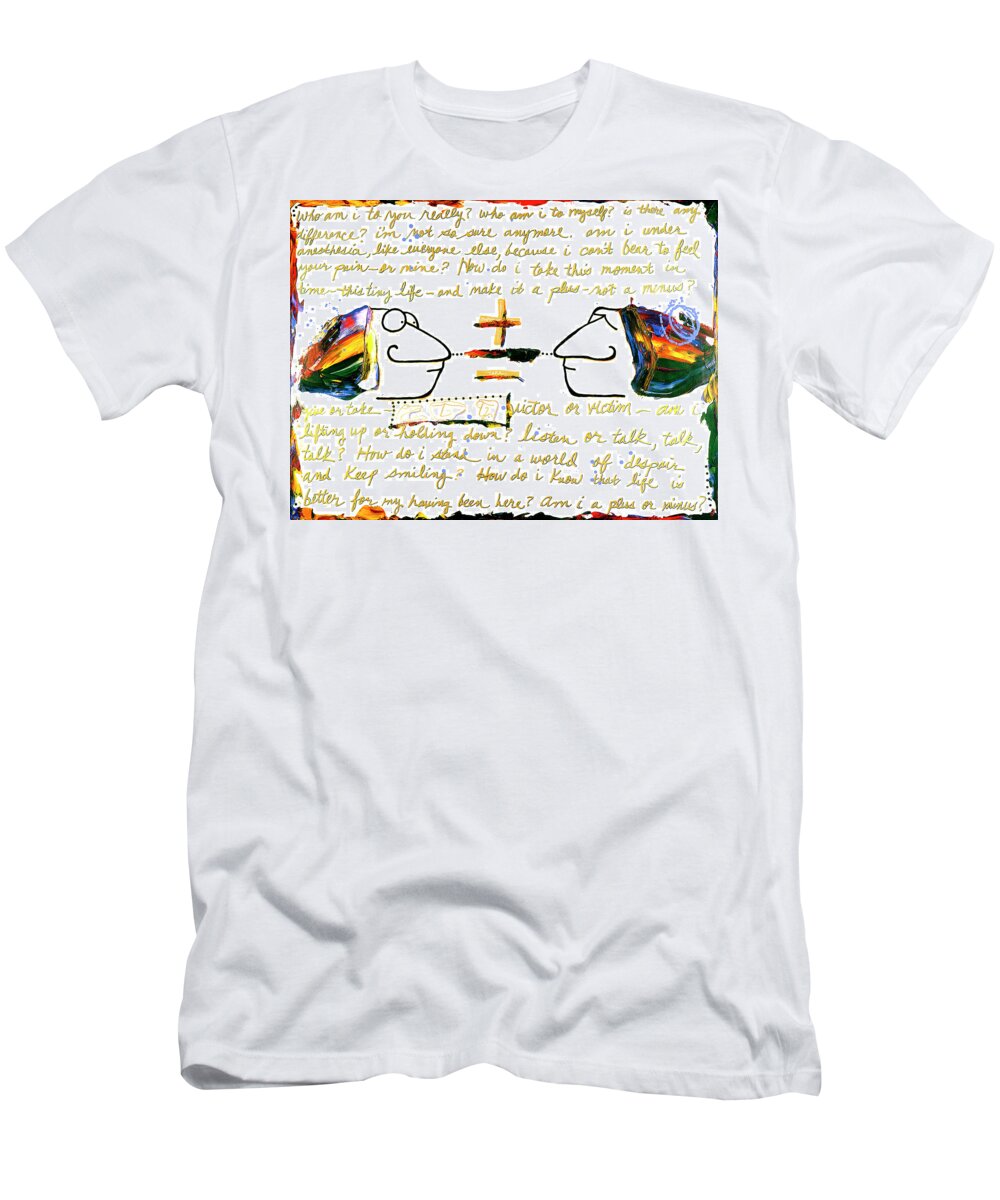 Gallery T-Shirt featuring the painting Plus Minus by Dar Freeland