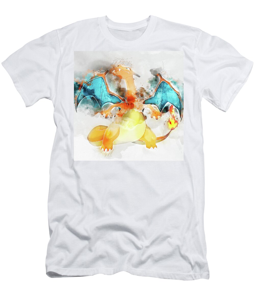 Pokemon Charizard Abstract Portrait - by Diana Van T-Shirt by