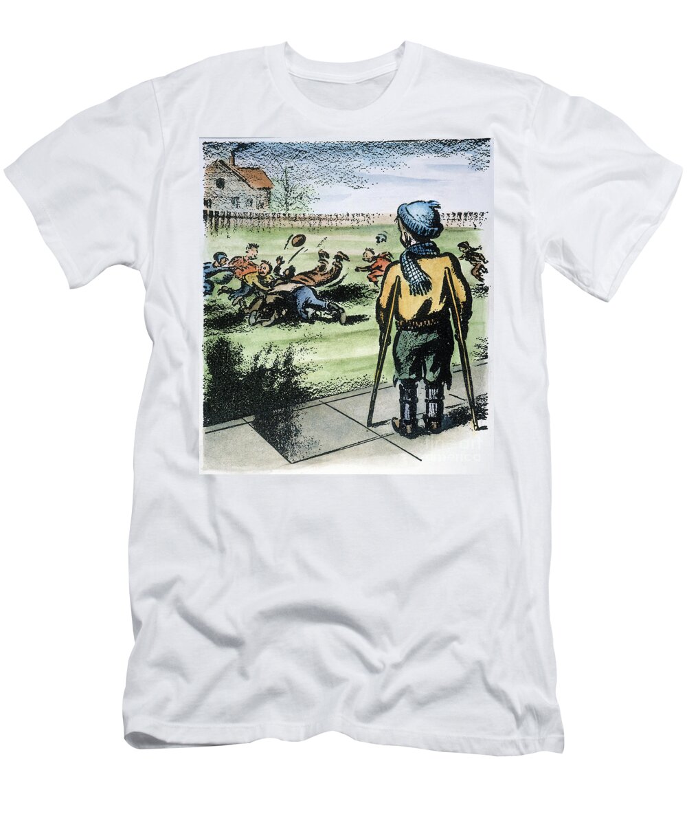 1957 T-Shirt featuring the photograph Polio Cartoon, 1957 by Granger