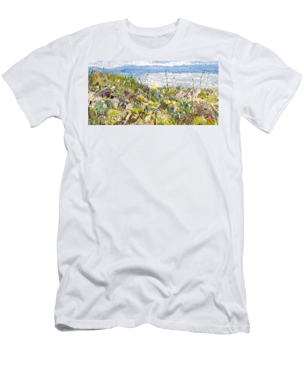 Beach T-Shirt featuring the painting Port Aransas by Julene Franki
