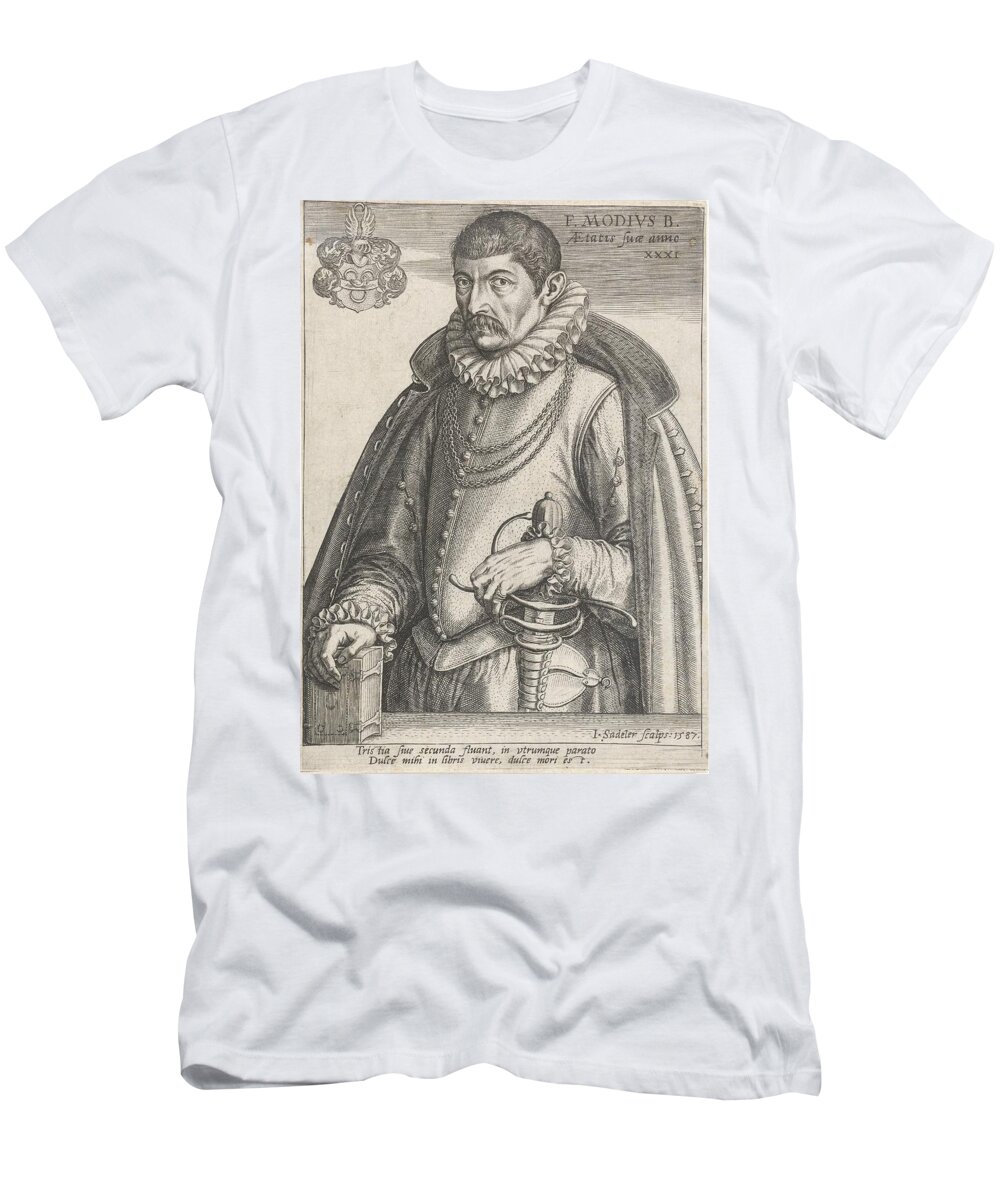Portret Van Frans Modius T-Shirt featuring the painting Portret van Frans Modius Johann SadelerI 1587 by Celestial Images