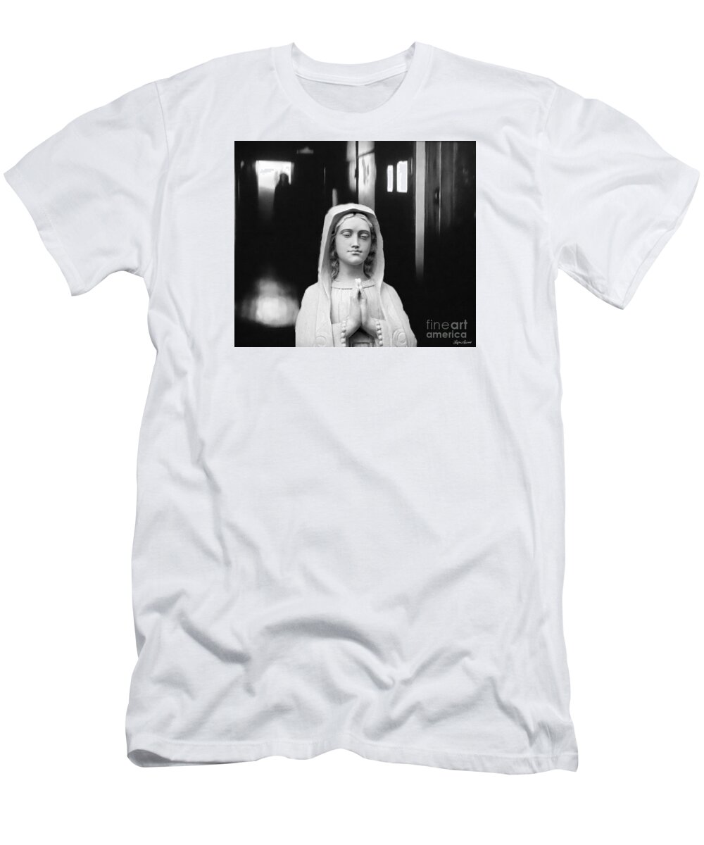Portrait T-Shirt featuring the digital art Prayer For Peace by Lyric Lucas