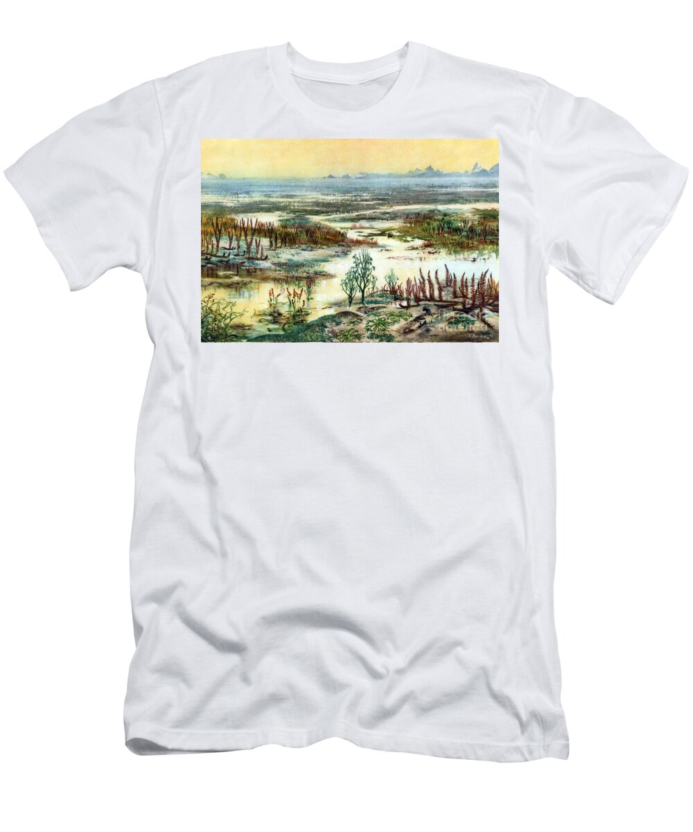 Flora T-Shirt featuring the photograph Prehistoric, Lower Devonian Landscape by Science Source