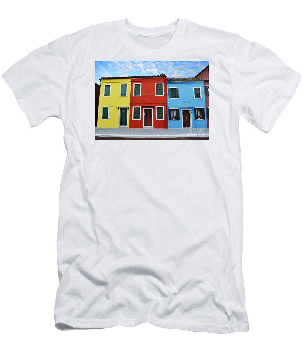 Burano T-Shirt featuring the photograph Primary Colors Too Burano Italy by Rebecca Margraf