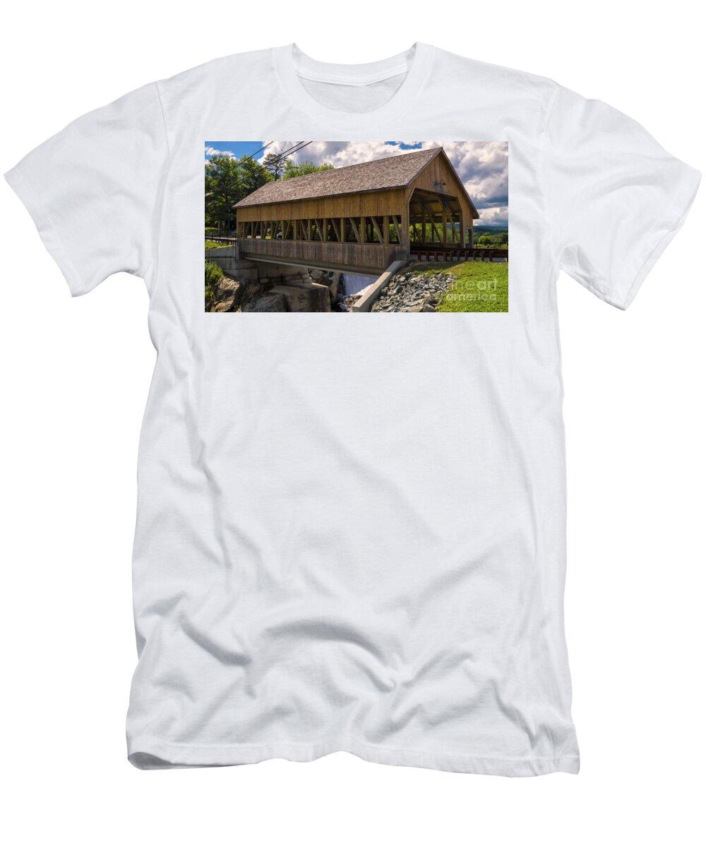 Quechee Covered Bridge T-Shirt featuring the photograph Quechee Covered Bridge by Scenic Vermont Photography