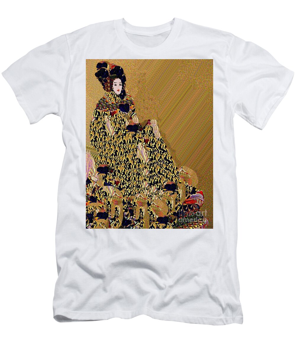 Digital Art T-Shirt featuring the digital art Queen of Hearts by Nancy Kane Chapman