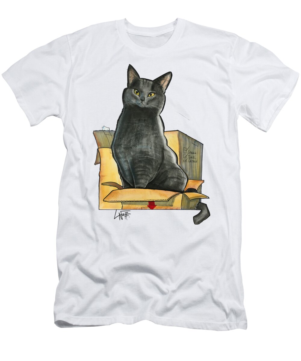 Pet Portrait T-Shirt featuring the drawing Rackley 3536 by Canine Caricatures By John LaFree