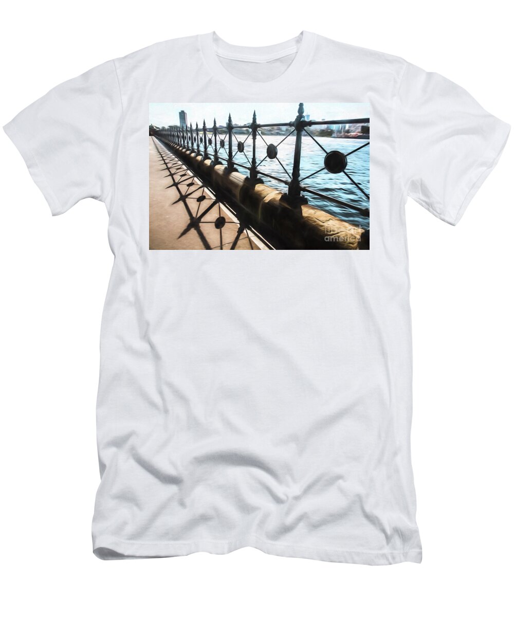 Australia T-Shirt featuring the photograph Railings at Sydney Harbour Bridge by Sheila Smart Fine Art Photography