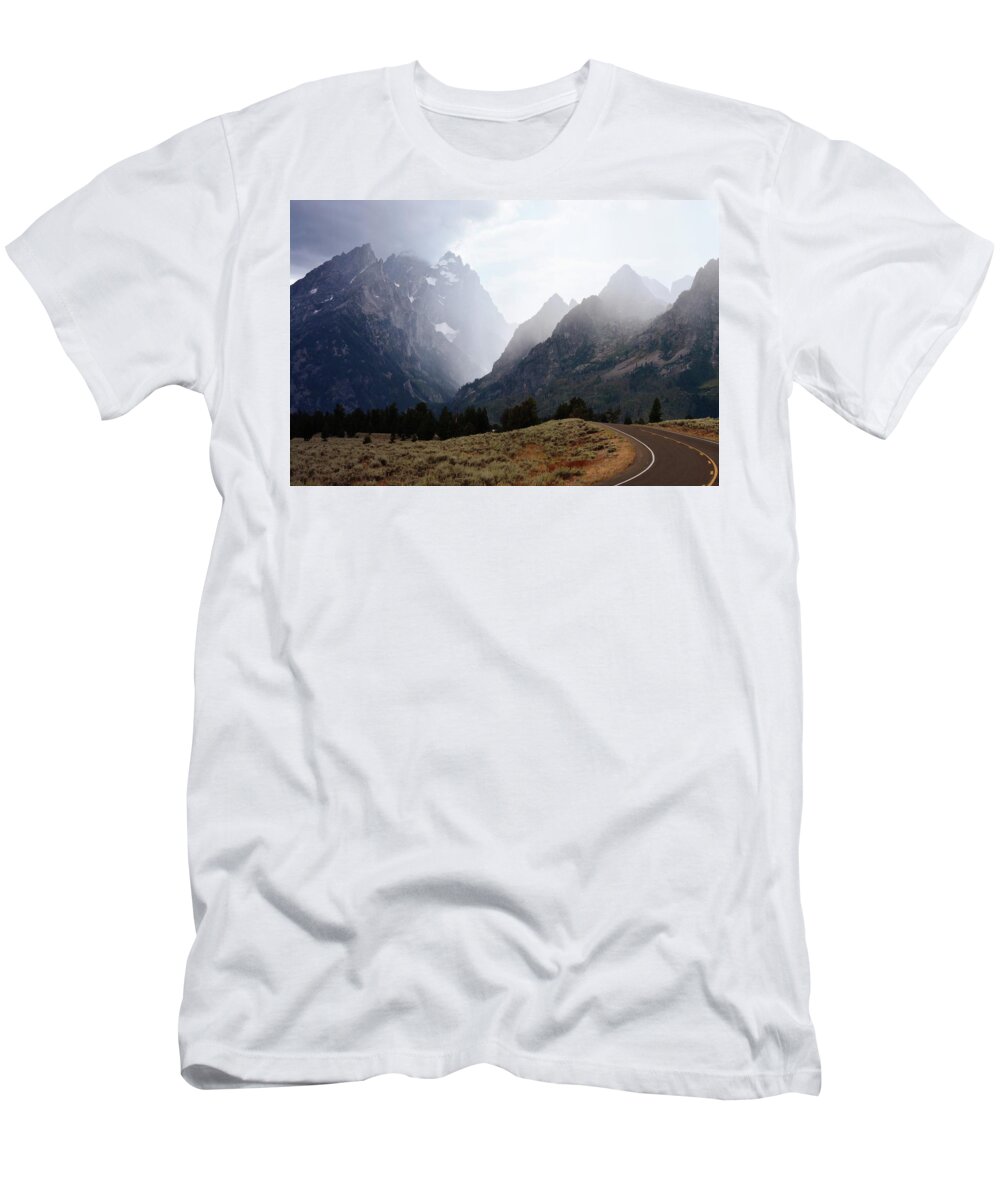 Grand Teton National Park T-Shirt featuring the photograph Rain on Grand Teton 2 by Marty Koch