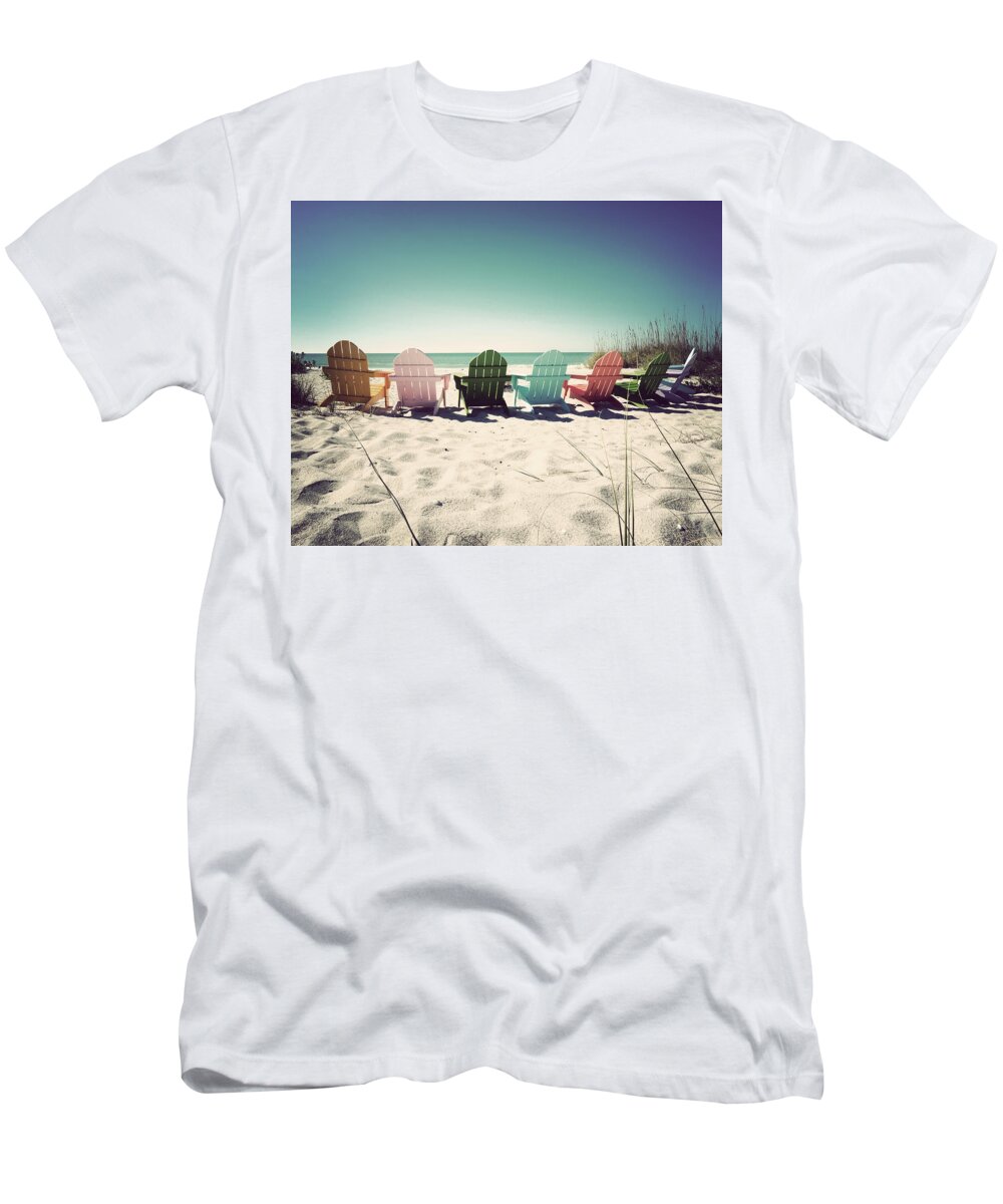 Florida T-Shirt featuring the photograph Rainbow Beach-Vintage by Chris Andruskiewicz