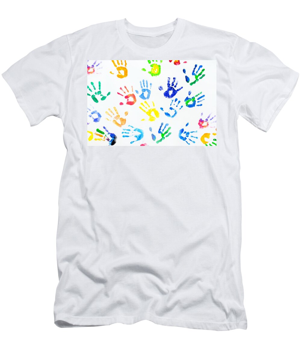 Rainbow T-Shirt featuring the photograph Rainbow Colors Arm Prints Abstract by Jenny Rainbow
